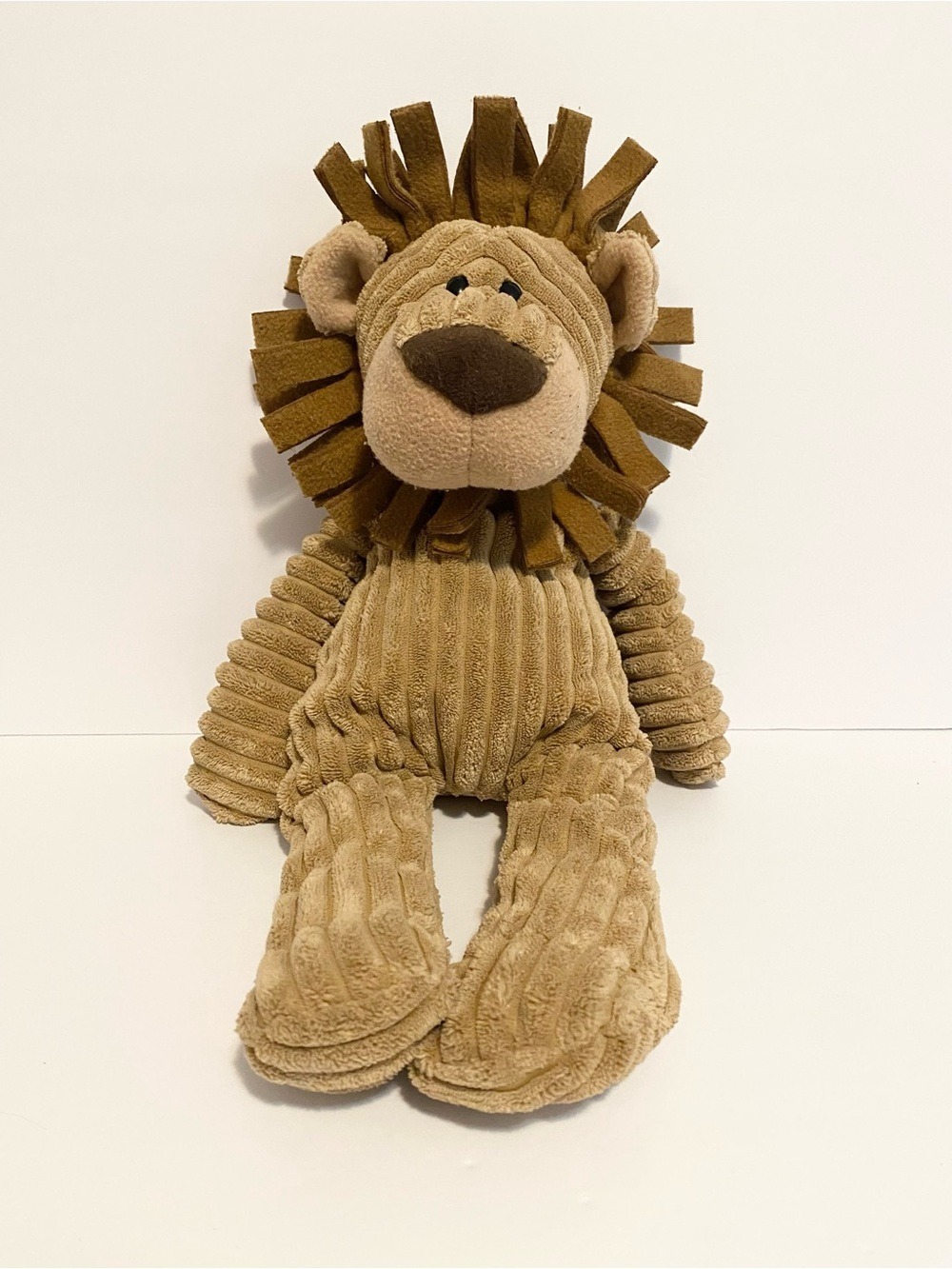 Gund Lance Lion Stuffed Animal Plush Toy Tan Corduroy Soft 12" Sitting